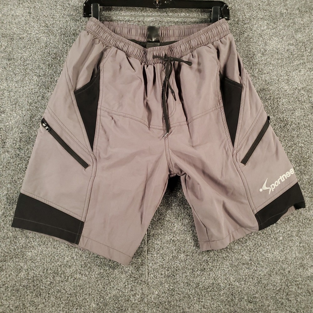 Sportneer Shorts Mens Medium Cycling Padded Liner Gray Black Sport Cycling